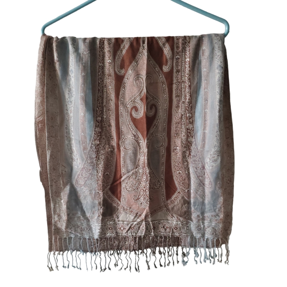 Womens Collection 18 tan brown head scarf‎ wrap 100% Viscose 81 inches long